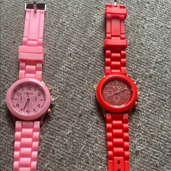Geneva Vibrant Pink Silicone Timepiece
